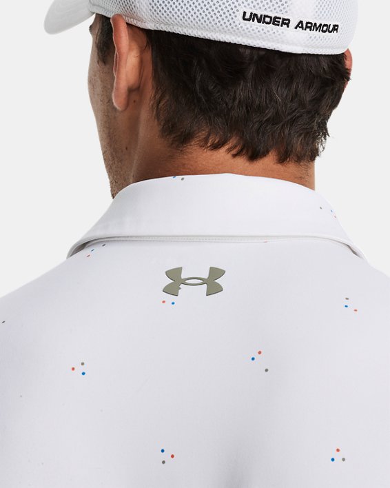 เสื้อโปโล UA Playoff 3.0 Printed สำหรับผู้ชาย in White image number 3